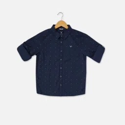 Allen Solly Junior Navy Cotton Printed Full Sleeves Shirt image 1