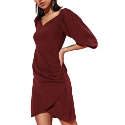 Sera Maroon Printed A-Line Dress-picture-37