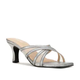 Bata Women's REXE Silver Cross Strap Sandals image 1