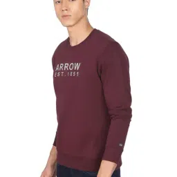 Arrow Sport Burgundy Regular Fit Printed Sweatshirt image 4