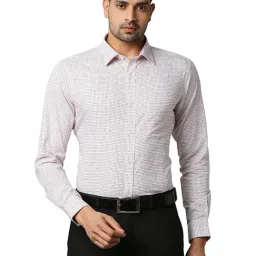 Raymond Light Red Slim Fit Check Shirt-image-76