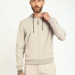 Guess Beige Regular Fit Solid Sweatshirt image 1