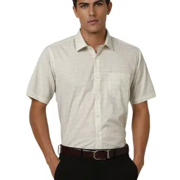 Van Heusen Beige Cotton Regular fit Checks Shirts image 1
