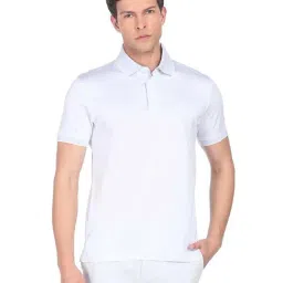 Arrow Light Blue Regular Fit Cotton Polo T-Shirt-picture-18