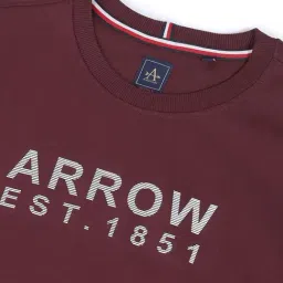 Arrow Sport Burgundy Regular Fit Printed Sweatshirt image 5