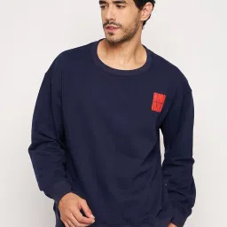 Club York Navy Blue Regular Fit Printed Sweatshirt image 1