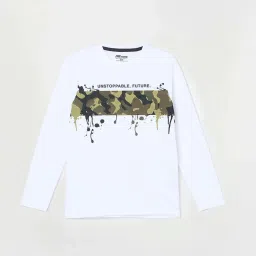 Fame Forever by Lifestyle Kids White Cotton Printed Full Sleeves T-Shirt image 1