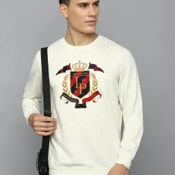 Louis Philippe Light Beige Regular Fit Printed Sweatshirt image 1