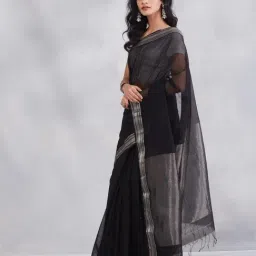 Fabindia Black Woven Design Saree image 3