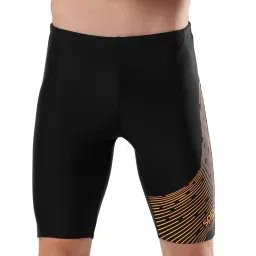 Speedo Black Regular Fit Printed Sports Shorts image 1