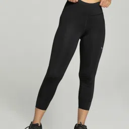 Puma Black Textured Pattern Sports Cropped Tights image 1