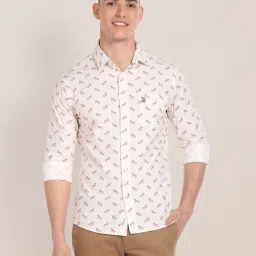 U.S. Polo Assn. Ivory Regular Fit Printed Shirt image 1