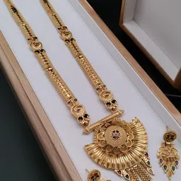 niva fashion Gold-Plated Brass Necklace & Earrings-image-12