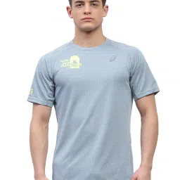 Asics Light Green Regular Fit Textured Sports T-Shirt image 1