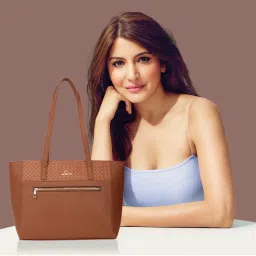 Lavie Bot Ziptula Tan Synthetic Solid Tote Handbag image 1