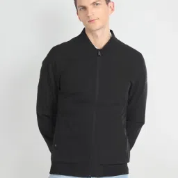 Arrow Sport Black Regular Fit Bomber Jacket image 1