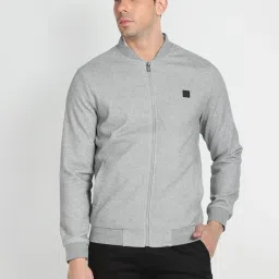 Arrow Sport Grey Regular Fit Bomber Jacket image 1