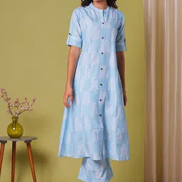 Moda Rapido Women Floral Printed Regular Kurta with Trousers-image-44