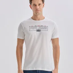 Pepe Jeans Slim Fit Brand Logo Printed Pure Cotton T-shirt-picture-36