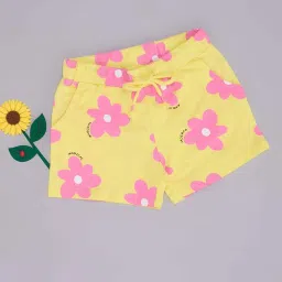 Pantaloons Junior Girls Lemon Verbena Cotton Floral Shorts image 1