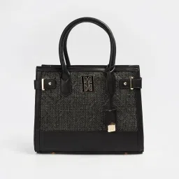 Elle Black Textured Handbag image 1