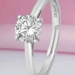 Zavya Solitaire Rhodium Plated 925 Sterling Silver Ring image 1