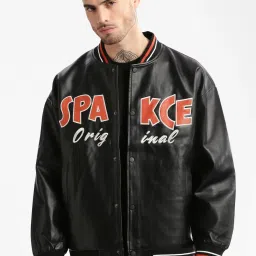 showoffff Showoff Black Slim Fit Printed Bomber Jacket image 1