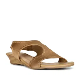 Bata Women's Khaki Sling Back Wedges image 1