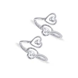 Taraash 92.5 Sterling Silver Crossover Heart Toe Rings for Women image 1