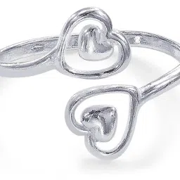 Taraash 92.5 Sterling Silver Crossover Heart Toe Rings for Women image 5