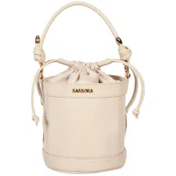 SASSORA Lyla Beige SolidBucket Bag image 1