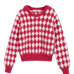 Elle Kids Multicolor Self Design Full Sleeves Sweater image 1