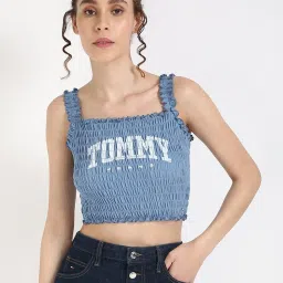 TOMMY HILFIGER Blue Cotton Print Sleeveless Top image 1