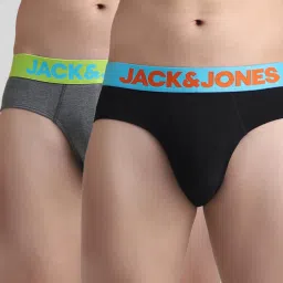 Jack & Jones Jet Black & Grey Briefs - Pack of 2 image 1