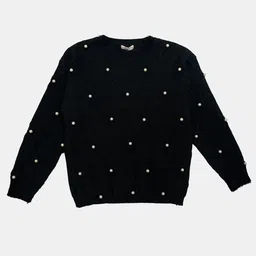 Albion By CnM Girls Cable Knit Woollen Pullover with Embellished Detail-image-38