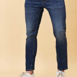 Being Human Medium Blue Regular Fit Lightly Washed Jeans image 1