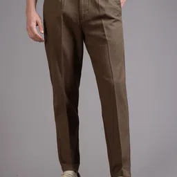 British Club Men Smart Slim Fit Low-Rise Pleated Chinos-image-72