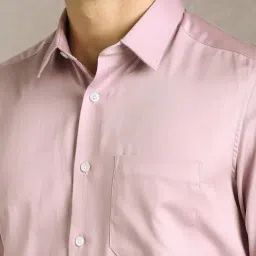 Louis Philippe Pink Cotton Regular Fit Shirt image 4