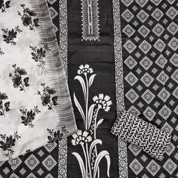 KALINI Floral Printed Unstitched Dress Material image 3