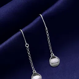 tweov  jewels Tweov Jewels 925 Sterling Silver Silver Plated Artificial Stones Studded Drop Earrings-picture-43