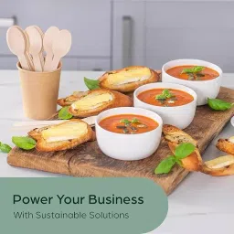 UMBRELLA CORPORATION 160 mm Disposable Spoons Wooden Body for Parties, Weddings, Events (Pack of 100) image 4