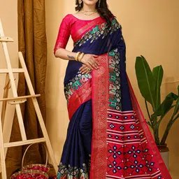 V3 FASHION STUDIO Ethnic Motifs Zari Art Silk Saree-picture-29