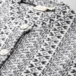 Aarika White Wool Woven Design Cardigan image 4