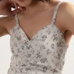 Elle Off White Printed Regular Fit Dress image 5