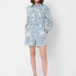 Vero Moda Blue Printed Shorts image 4