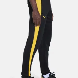 Puma Black & Yellow Regular Fit Colour Block Trackpants image 4
