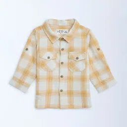 HOP Baby by Westside Mustard Checks Pattern Cotton Shirt-image-70