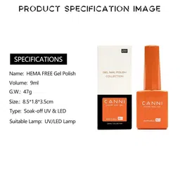 CANNI Color Nail Gel UV LED Long Lasting Nail Polish 9ml - Shade 9127 image 4