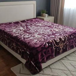 Signature Purple & White Floral Mild Winter Blanket-image-36