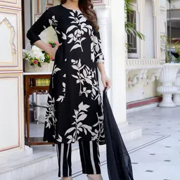 VIBE VISION Women Regular Kurta with Trousers & With Dupatta image 4